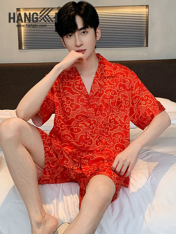 TN66 - Đồ Ngủ Pijama Nam Lụa Ngắn