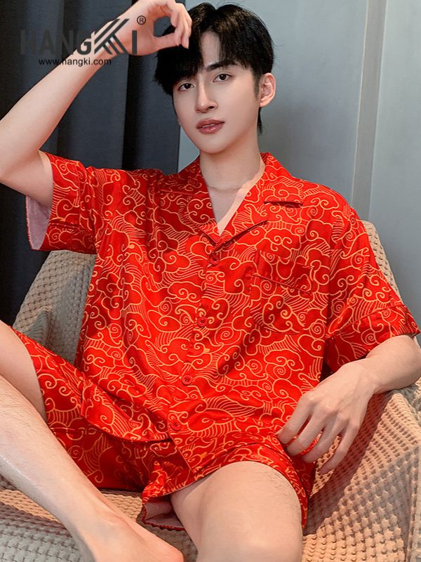 TN66 - Đồ Ngủ Pijama Nam Lụa Ngắn