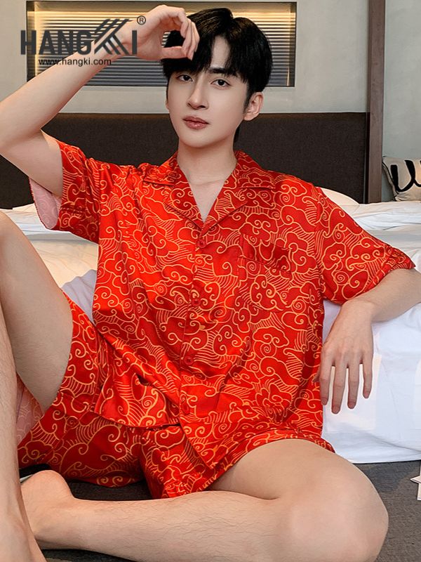 TN66 - Đồ Ngủ Pijama Nam Lụa Ngắn