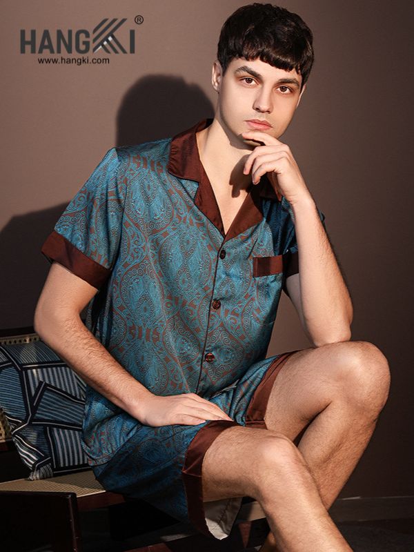 TN67 - Đồ Ngủ Pijama Nam Lụa Ngắn