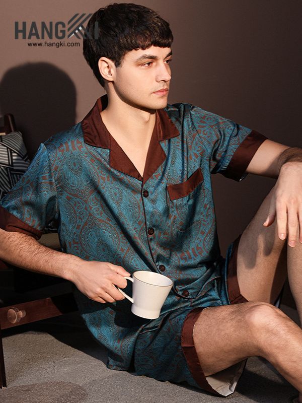 TN67 - Đồ Ngủ Pijama Nam Lụa Ngắn