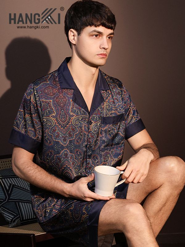 TN69 - Đồ Ngủ Pijama Nam Lụa Ngắn