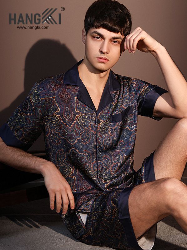 TN69 - Đồ Ngủ Pijama Nam Lụa Ngắn