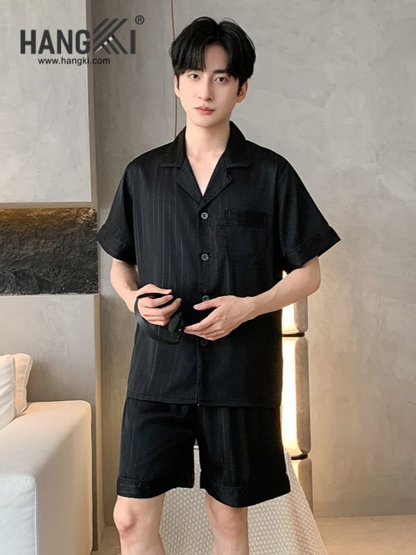 TN70 - Đồ Ngủ Pijama Nam Lụa Ngắn