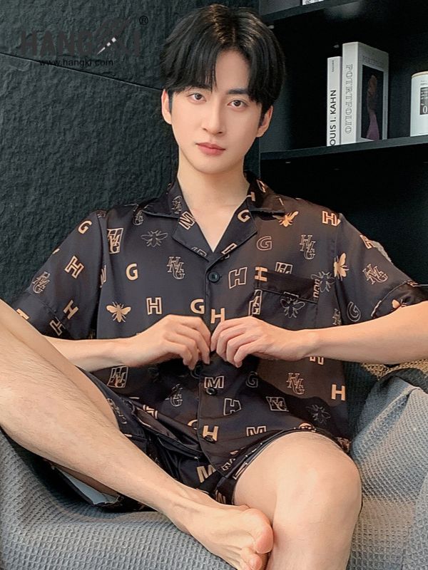 TN71 - Đồ Ngủ Pijama Nam Lụa Ngắn
