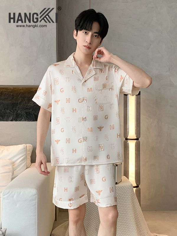 TN71 - Đồ Ngủ Pijama Nam Lụa Ngắn