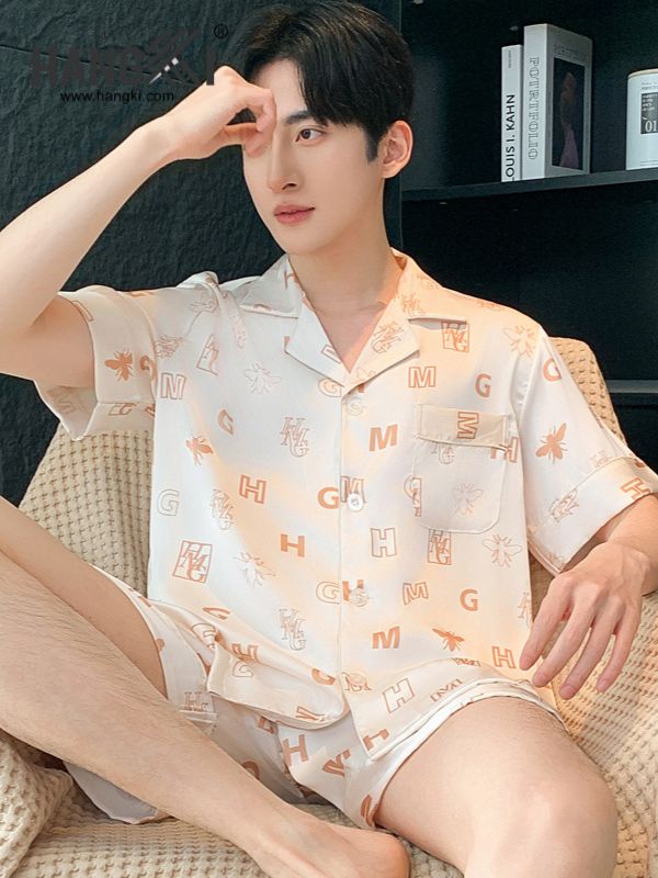 TN71 - Đồ Ngủ Pijama Nam Lụa Ngắn