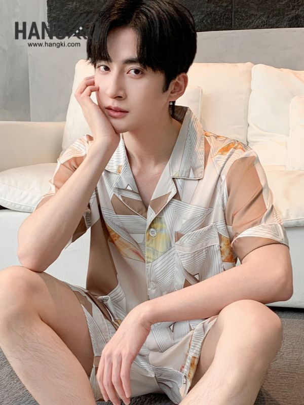 TN72 - Đồ Ngủ Pijama Nam Lụa Ngắn