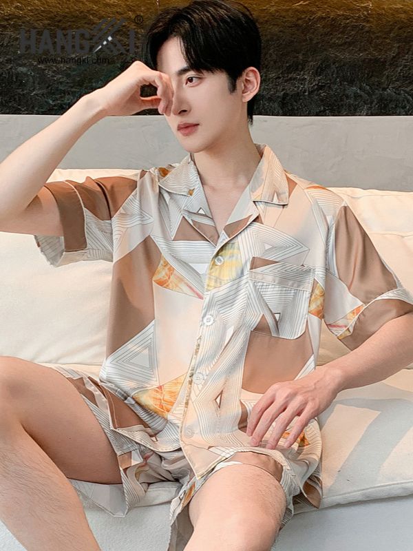 TN72 - Đồ Ngủ Pijama Nam Lụa Ngắn