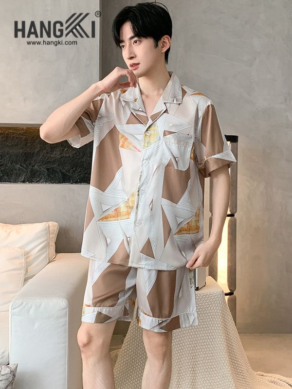 TN72 - Đồ Ngủ Pijama Nam Lụa Ngắn