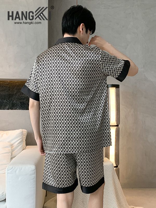 TN74 - Đồ Ngủ Pijama Nam Lụa Ngắn