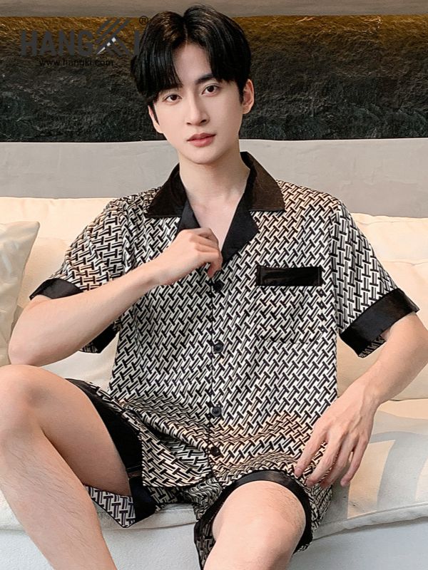 TN74 - Đồ Ngủ Pijama Nam Lụa Ngắn