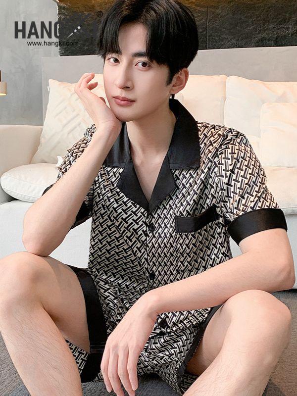TN74 - Đồ Ngủ Pijama Nam Lụa Ngắn