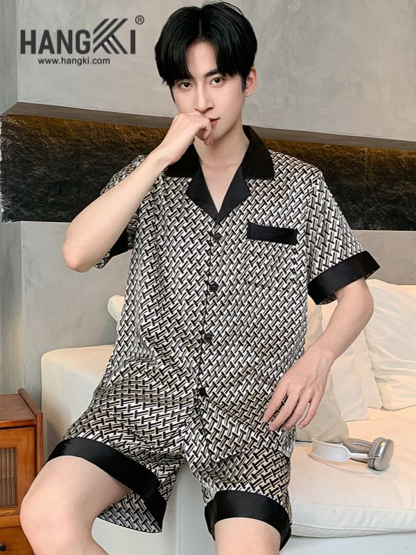 TN74 - Đồ Ngủ Pijama Nam Lụa Ngắn