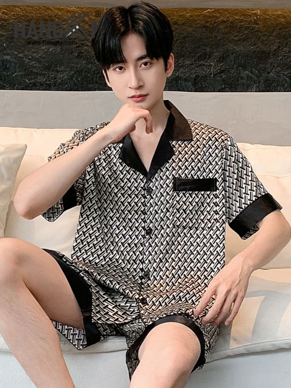 TN74 - Đồ Ngủ Pijama Nam Lụa Ngắn
