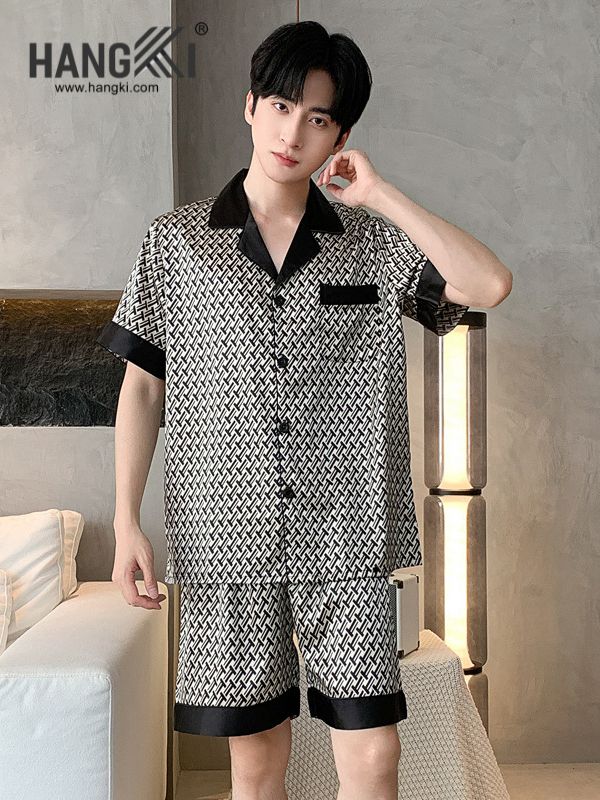 TN74 - Đồ Ngủ Pijama Nam Lụa Ngắn