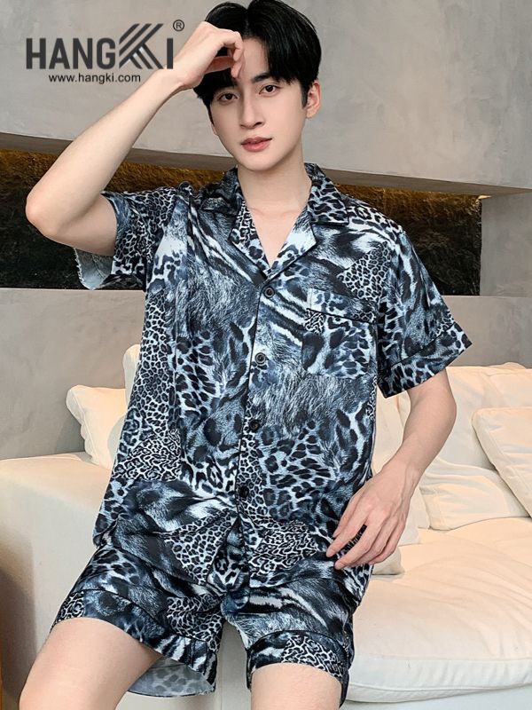 TN77 - Đồ Ngủ Pijama Nam Lụa Ngắn