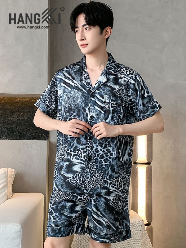 TN77 - Đồ Ngủ Pijama Nam Lụa Ngắn