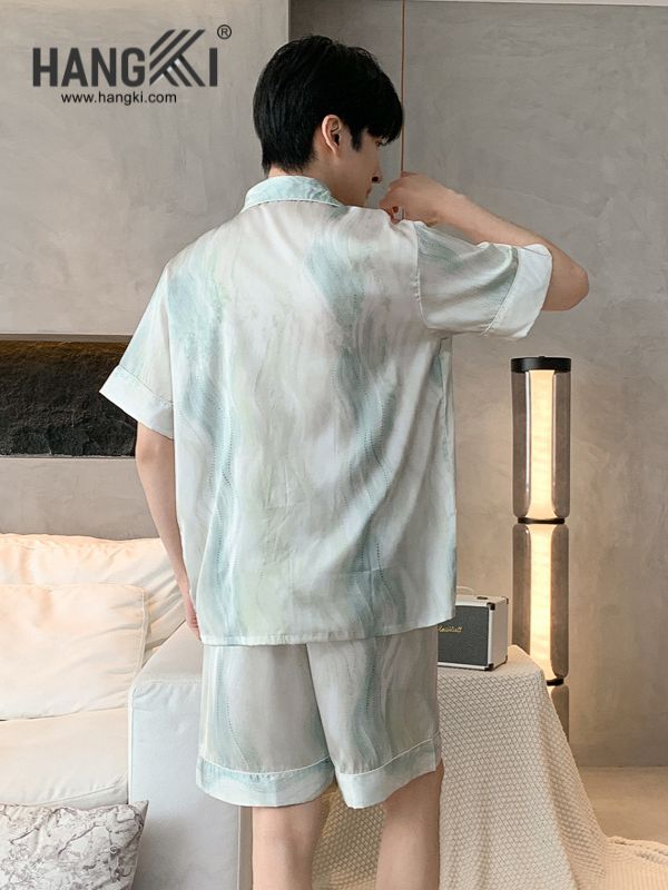 TN79 - Đồ Ngủ Pijama Nam Lụa Ngắn