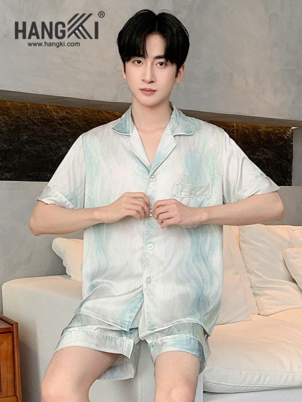 TN79 - Đồ Ngủ Pijama Nam Lụa Ngắn