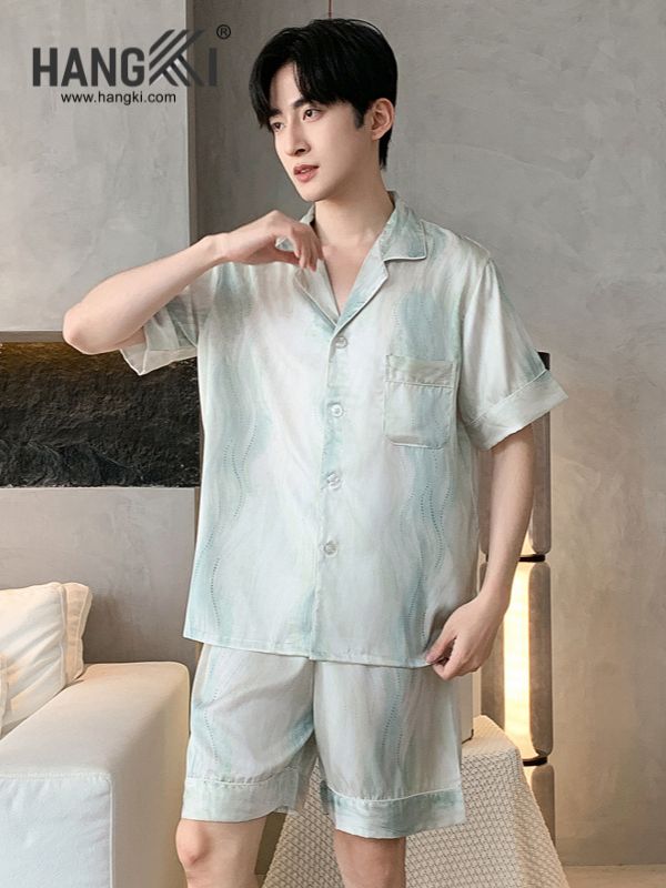 TN79 - Đồ Ngủ Pijama Nam Lụa Ngắn