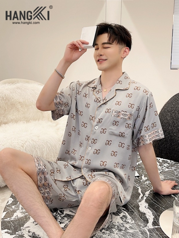 TN86 - Đồ Ngủ Pijama Nam Lụa Ngắn