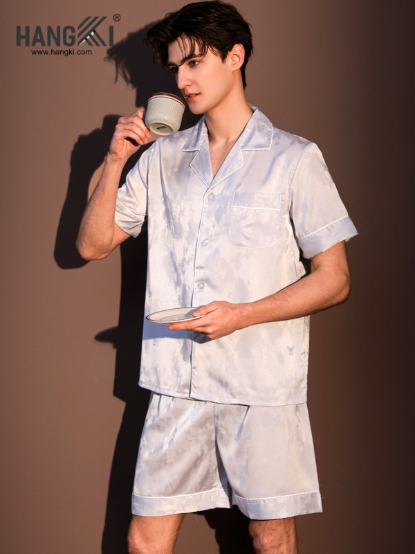 TN91 - Đồ Ngủ Pijama Nam Lụa Ngắn