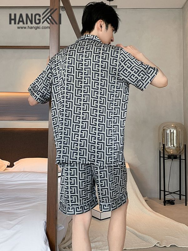 TN93 - Đồ Ngủ Pijama Nam Lụa Ngắn