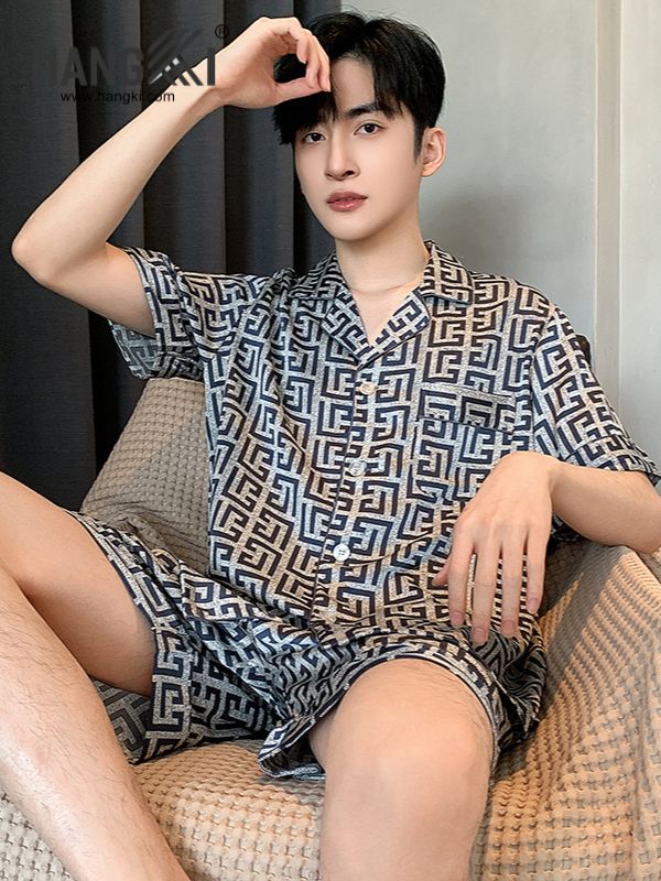 TN93 - Đồ Ngủ Pijama Nam Lụa Ngắn