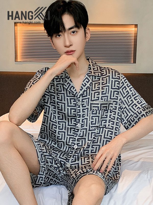 TN93 - Đồ Ngủ Pijama Nam Lụa Ngắn