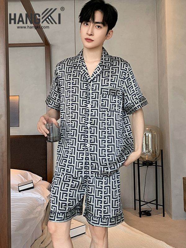 TN93 - Đồ Ngủ Pijama Nam Lụa Ngắn